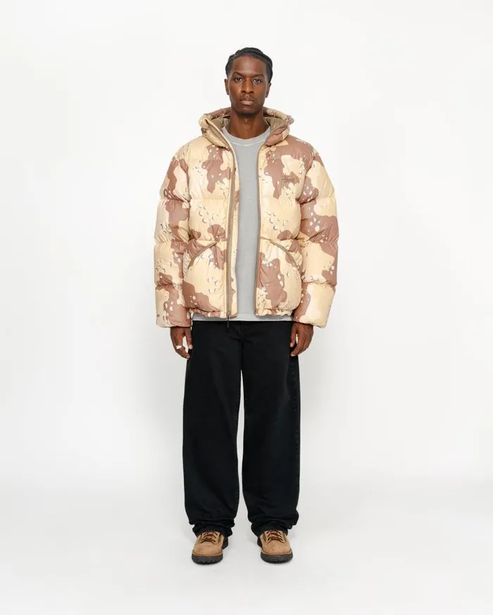 Stussy Outerwear DOWN PARKA CAMO RIPSTOP Khaki 8211 MenWomen