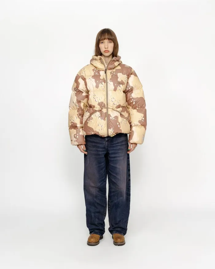 Stussy Outerwear DOWN PARKA CAMO RIPSTOP Khaki 8211 MenWomen