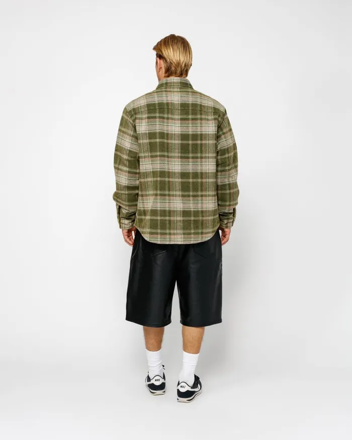 Stussy Outerwear HEAVY WASHED PLAID SHIRT Green 8211 MenWomen