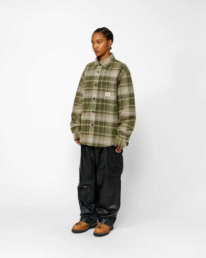 Stussy Outerwear HEAVY WASHED PLAID SHIRT Green 8211 MenWomen