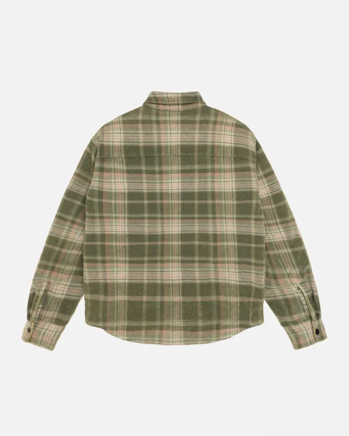 Stussy Outerwear HEAVY WASHED PLAID SHIRT Green 8211 MenWomen