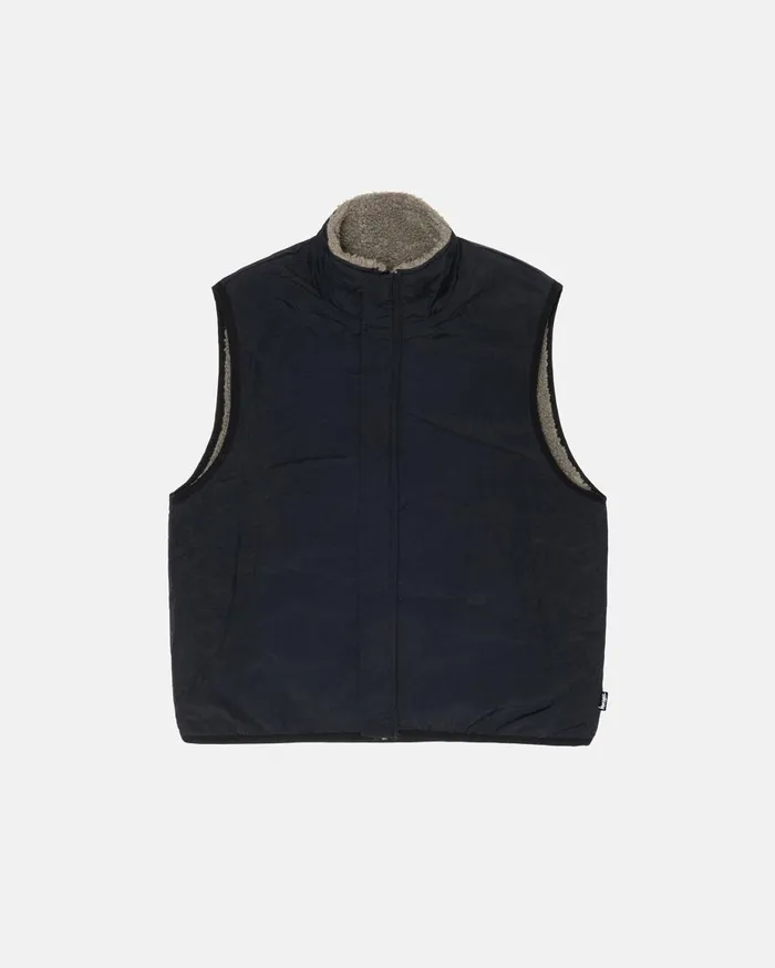 Stussy Outerwear SHERPA REVERSIBLE VEST Stone 8211 MenWomen