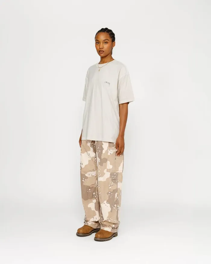 Stussy Tees LAZY TEE Bone 8211 MenWomen