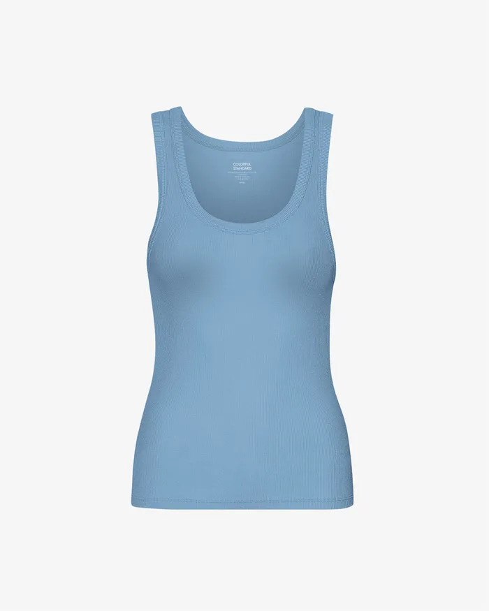 Tank Tops Women Women Organic Rib Tank Top 8211 Seaside Blue Colorfulstandard