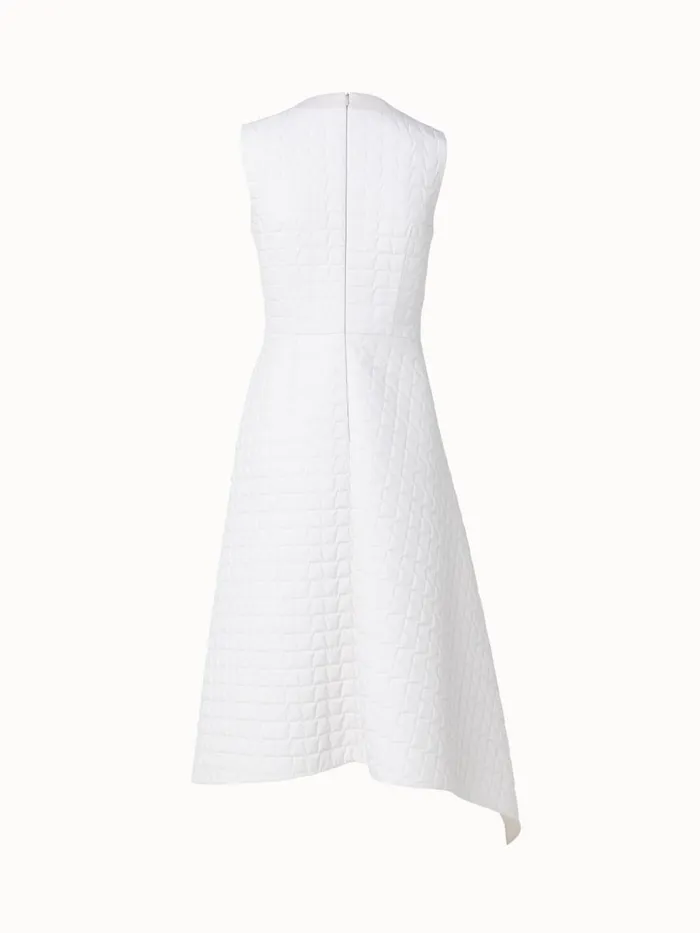 Techno Taffeta Quilted Trapezoid Dress Ecru Women Akris Dresses