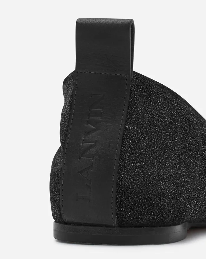 The Glittery Suede Ballerina Flat Black Women Lanvin Ballerinas The Glittery Suede Ballerina Flat Black Women Lanvin Ballerinas