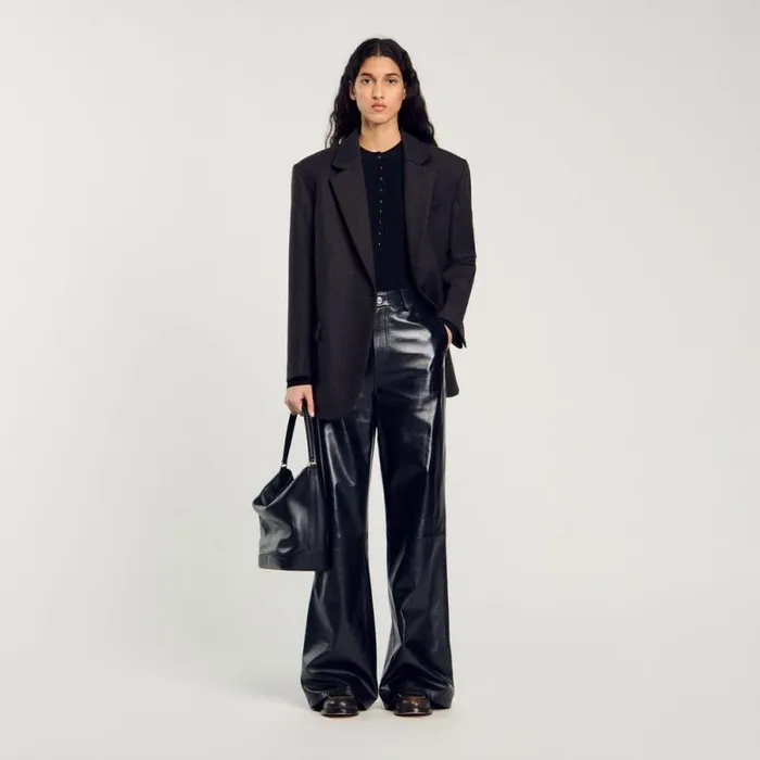 Tops and Shirts Women SANDRO Knit Bodysuit Black Tops and Shirts Women SANDRO Knit Bodysuit Black