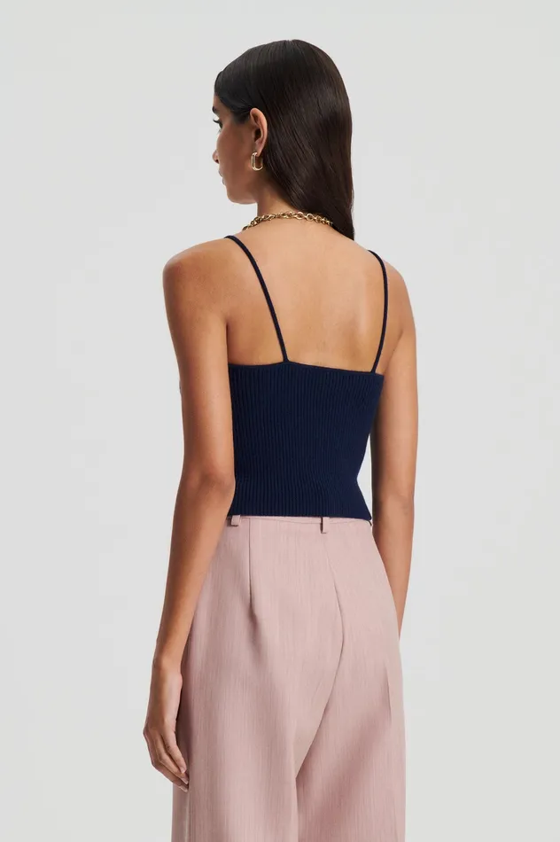 Tops CASHMERE CAMISOLE NAVY X Scanlan Theodore Women Tops CASHMERE CAMISOLE NAVY X Scanlan Theodore Women