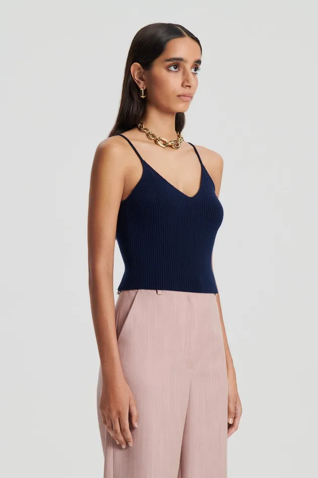 Tops CASHMERE CAMISOLE NAVY X Scanlan Theodore Women Tops CASHMERE CAMISOLE NAVY X Scanlan Theodore Women