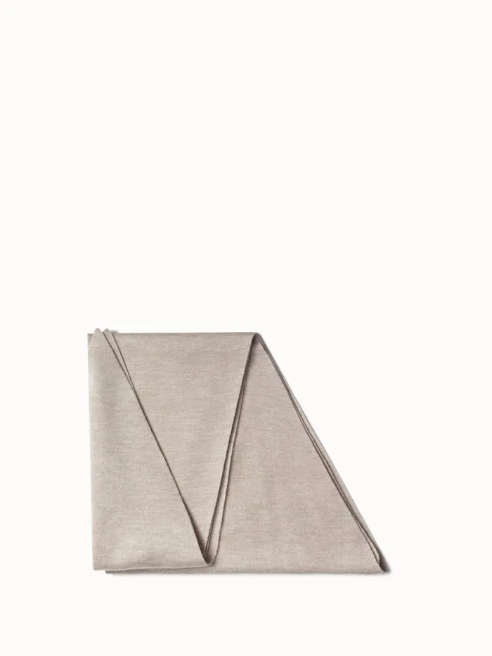 Trapezoid Shaped Scarf From Cashmere Silk Beige Women Akris Cashmere