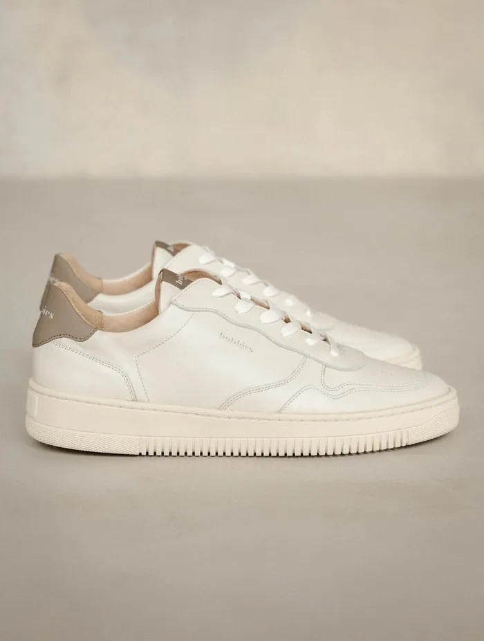 Travis Off White and Taupe Men Bobbies Sneakers Travis Off White and Taupe Men Bobbies Sneakers