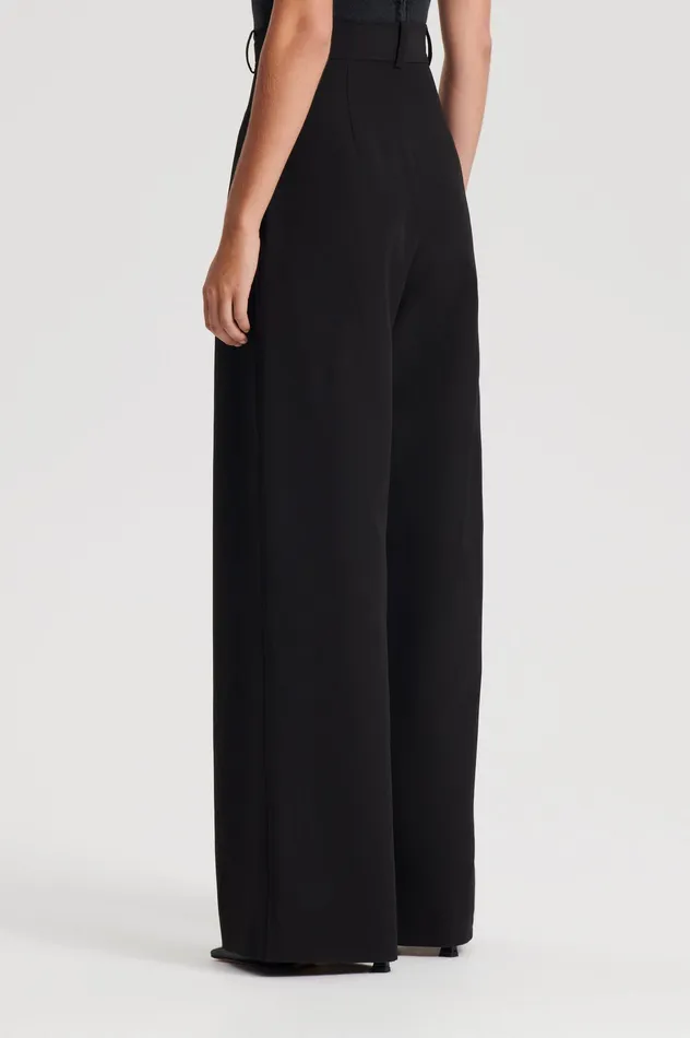 Trousers Scanlan Theodore Women PLEAT DRAPE LEG TROUSER BLACK Trousers Scanlan Theodore Women PLEAT DRAPE LEG TROUSER BLACK