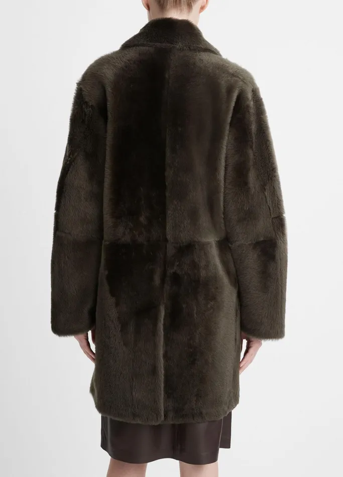 Vince Jackets and Outerwear Women Reversible Rasada Shearling Coat Dark Olive
