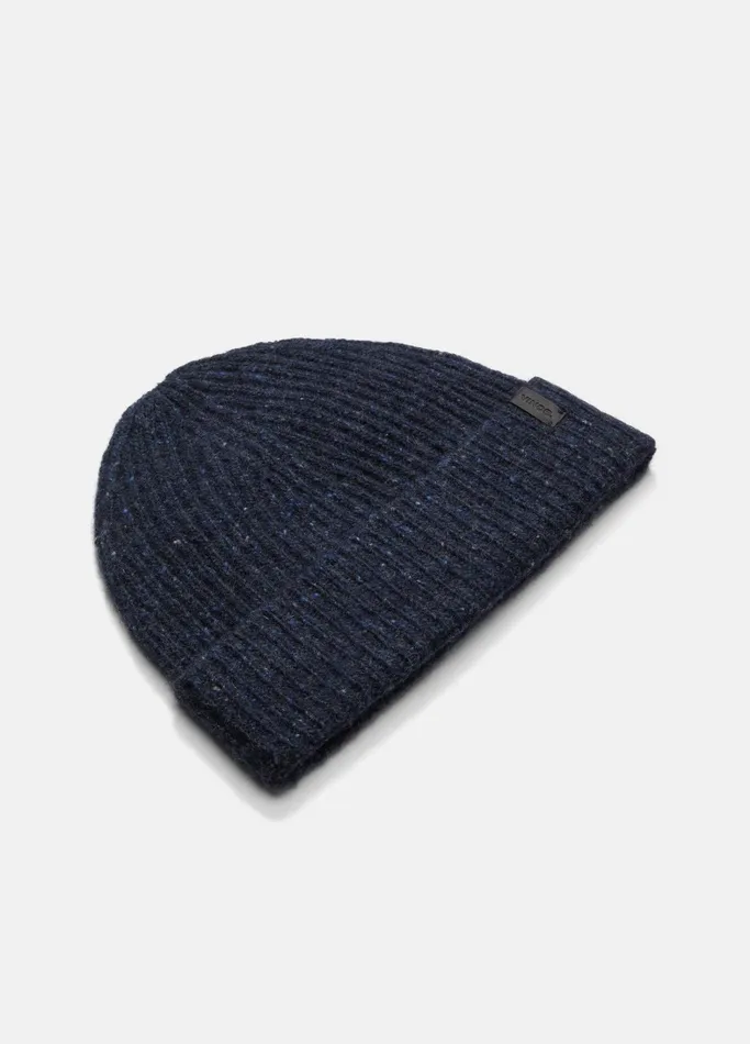 Vince Scarves Hats and Gloves Men Cashmere Donegal Rib Hat Coastal Blue
