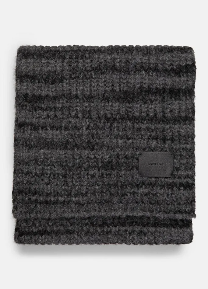 Vince Scarves Hats and Gloves Men SpaceDye AlpacaBlend Scarf Charcoal