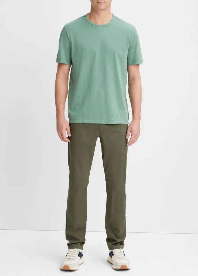 Vince TShirts and Polos Men Garment Dye ShortSleeve Crew Neck TShirt Washed Mineral Green