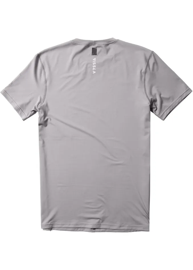 Wetsuit Tops and Lycra Easy Seas Eco Short Sleeve Lycra Rash Guard GREY 8211 Vissla Men Wetsuit Tops and Lycra Easy Seas Eco Short Sleeve Lycra Rash Guard GREY 8211 Vissla Men