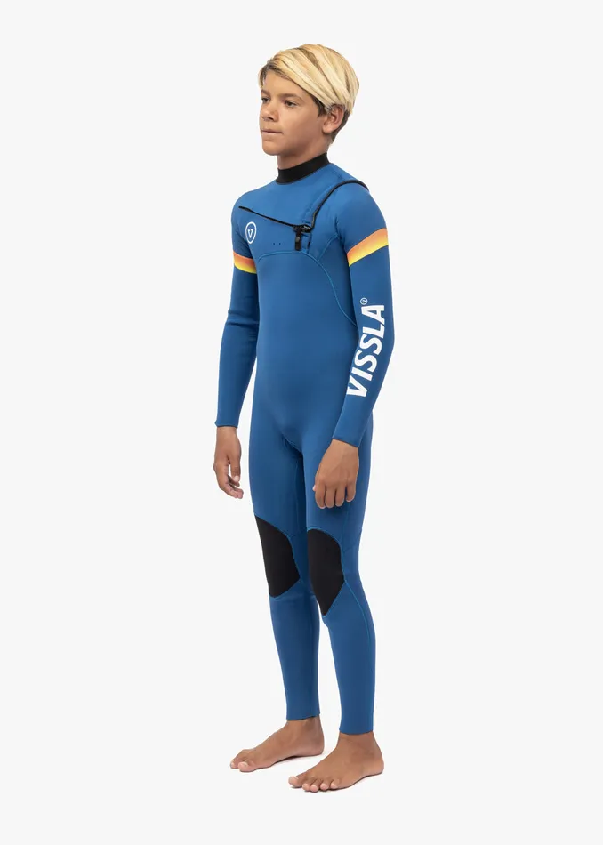 Wetsuits Vissla Youth 7 Seas Boys Raditude 43 Full Chest Zip Wetsuit Harbor Blue Wetsuits Vissla Youth 7 Seas Boys Raditude 43 Full Chest Zip Wetsuit Harbor Blue