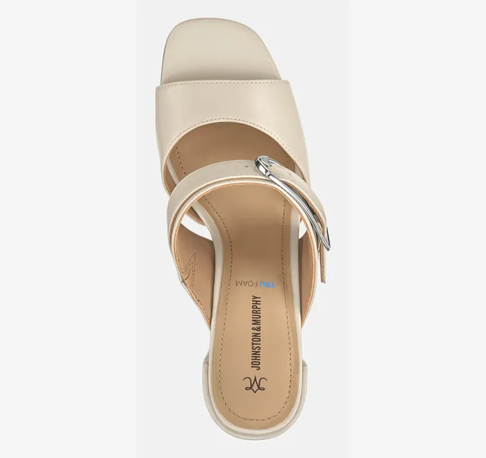 Women8217s Shoes Johnston and Murphy Women Everly Buckle Slide Bone Calfskin