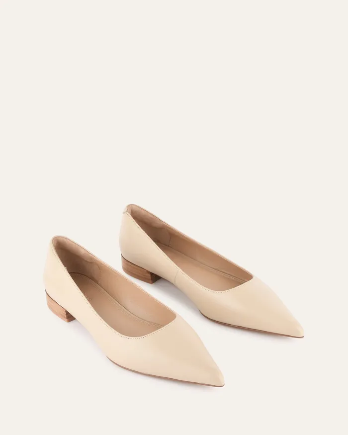 Women Anita dress flat sand leather BALLET jomercer Women Anita dress flat sand leather BALLET jomercer