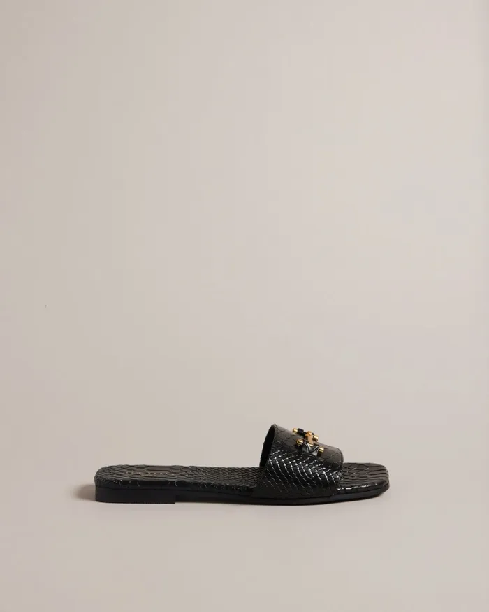 Women ASHINU 8211 Leather Equestrian Sandals Black Ted Baker Sandals and Sliders Women ASHINU 8211 Leather Equestrian Sandals Black Ted Baker Sandals and Sliders