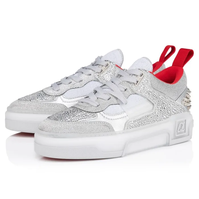 Women Astroloubi Strass Sneakers 8211 Calf Leather And Strass 8211 Silver Christian Louboutin Sneakers Women Astroloubi Strass Sneakers 8211 Calf Leather And Strass 8211 Silver Christian Louboutin Sneakers