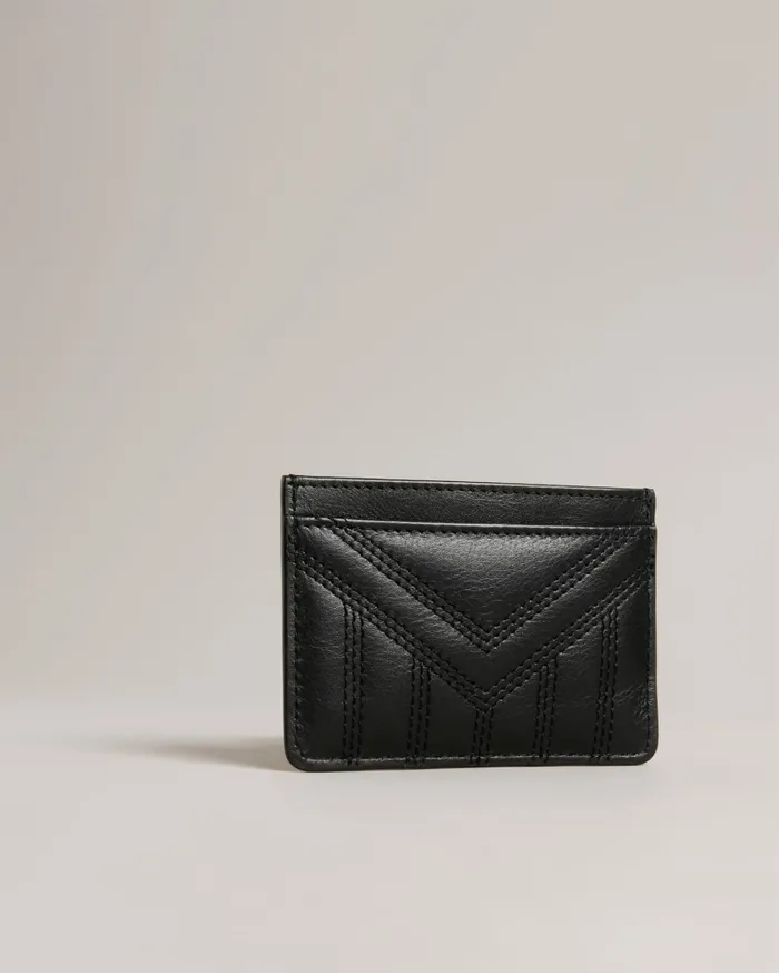 Women AYANI 8211 Quilted Leather Card Holder Black Ted Baker Purses and Cardholders