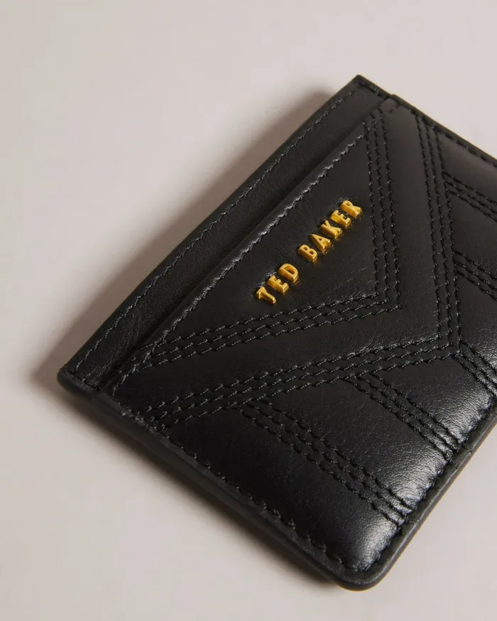 Women AYANI 8211 Quilted Leather Card Holder Black Ted Baker Purses and Cardholders