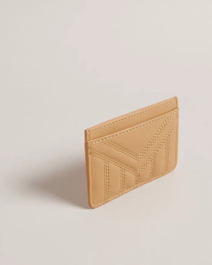 Women AYANI 8211 Quilted Leather Card Holder Camel Ted Baker Purses and Cardholders