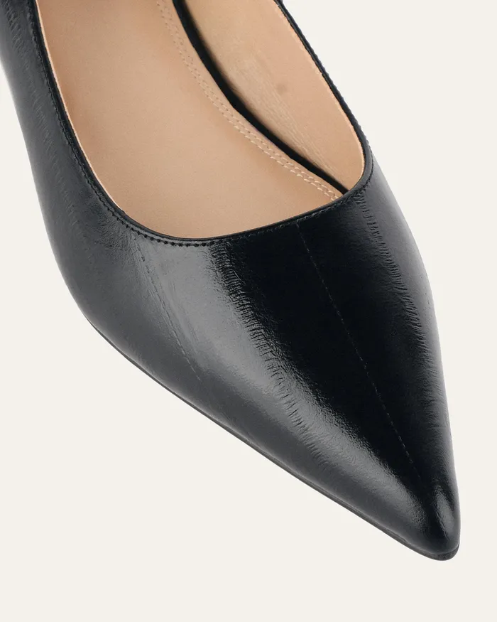 Women BALLET jomercer Anita dress flat black lizard leather Women BALLET jomercer Anita dress flat black lizard leather