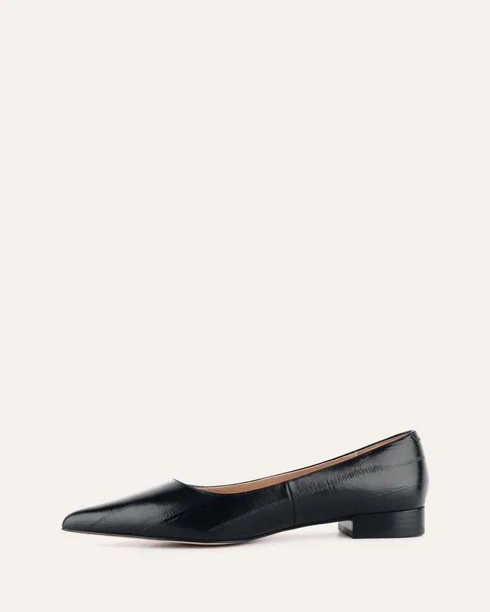 Women BALLET jomercer Anita dress flat black lizard leather Women BALLET jomercer Anita dress flat black lizard leather