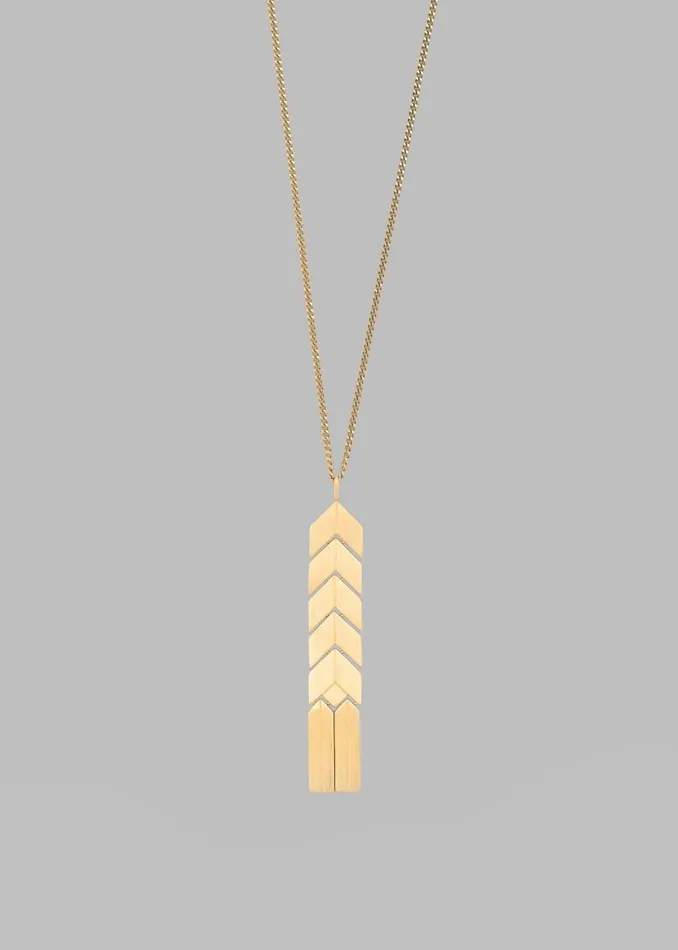 Women Bevza Flat Spikelet Pendant 8211 Gold The Frankie Shop