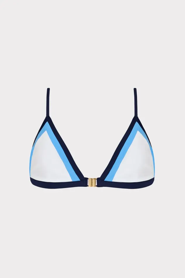 Women Bikinis Milly Amalfi Color Block Bikini Top Navy Multi