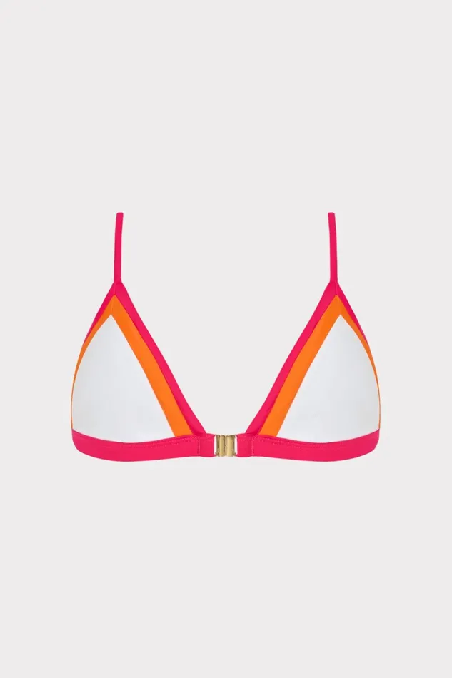 Women Bikinis Milly Amalfi Color Block Bikini Top Pink Multi