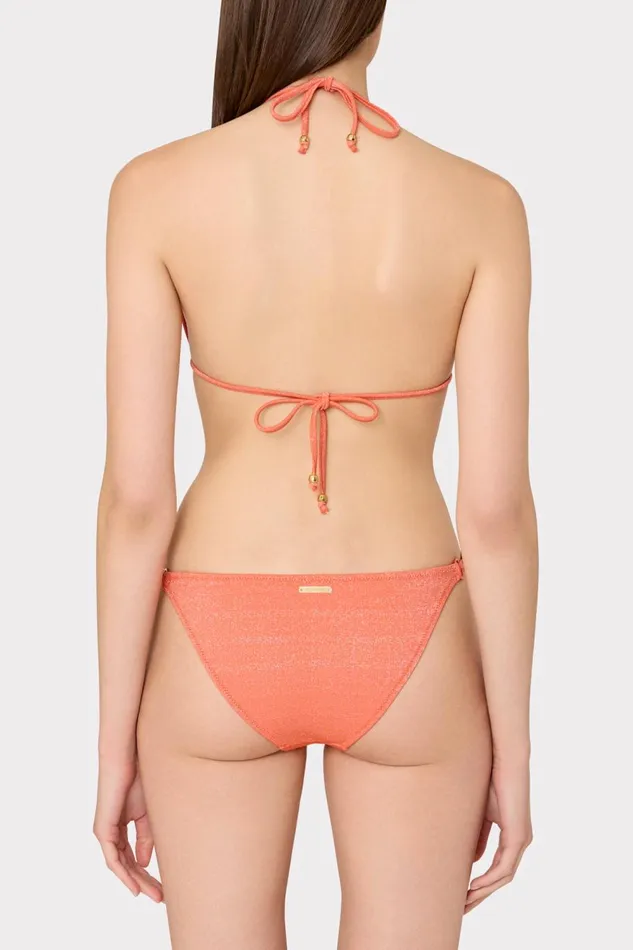 Women Bikinis Milly Metallic Ring Triangle Bikini Top Orangesilver Women Bikinis Milly Metallic Ring Triangle Bikini Top Orangesilver