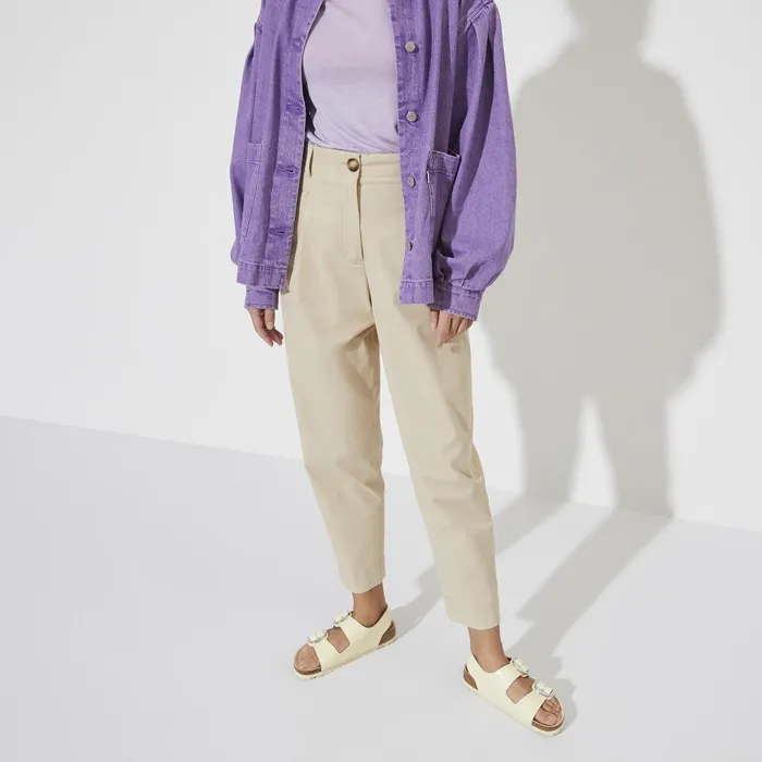 Women Birkenstock BackAnkleStrap Milano Big Buckle High Shine Butter