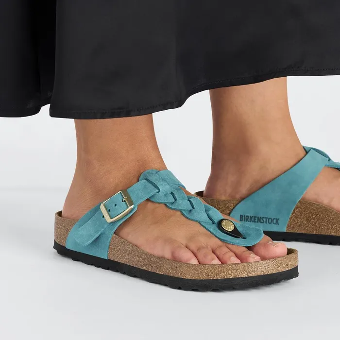 Women Birkenstock Thong Gizeh Braided Biscay Bay