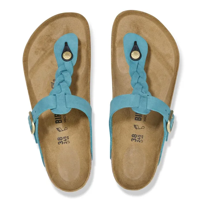 Women Birkenstock Thong Gizeh Braided Biscay Bay