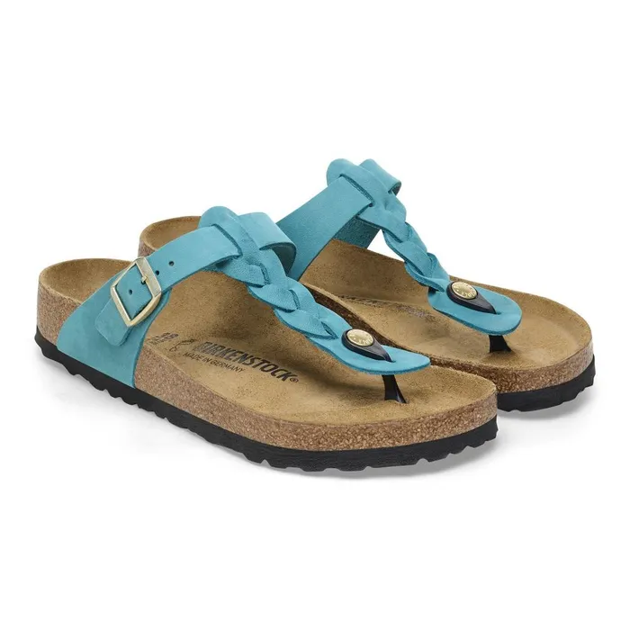 Women Birkenstock Thong Gizeh Braided Biscay Bay