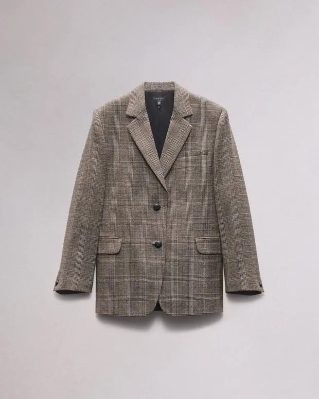 Women Blazers and Vests Rag and Bone Lainey Plaid Blazer Brown Plaid