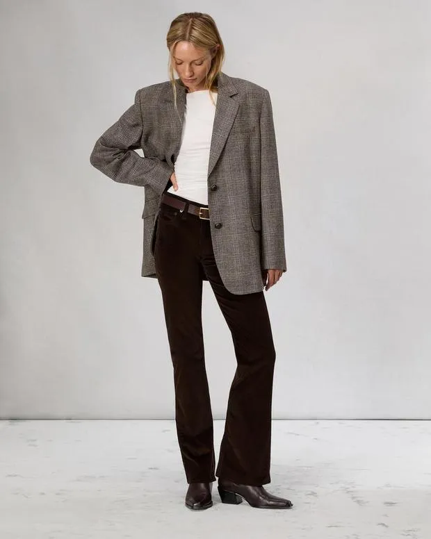 Women Blazers and Vests Rag and Bone Lainey Plaid Blazer Brown Plaid