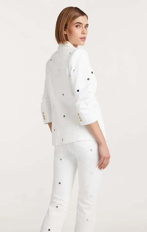 Women Blazers Cinq Sept Mirror Denim Khloe Blazer White