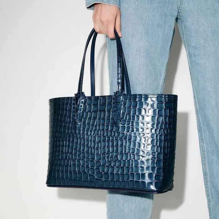Women Cabata Small Tote Bag 8211 Alligator Embossed Calf Leather 8211 Denim Christian Louboutin Totes Women Cabata Small Tote Bag 8211 Alligator Embossed Calf Leather 8211 Denim Christian Louboutin Totes