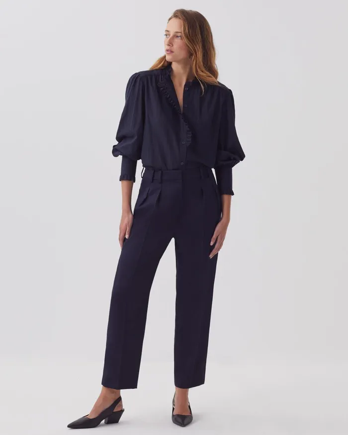 Women Camille 8211 Pleated Trousers Night Sky Comptoir Des Cotonniers Trousers