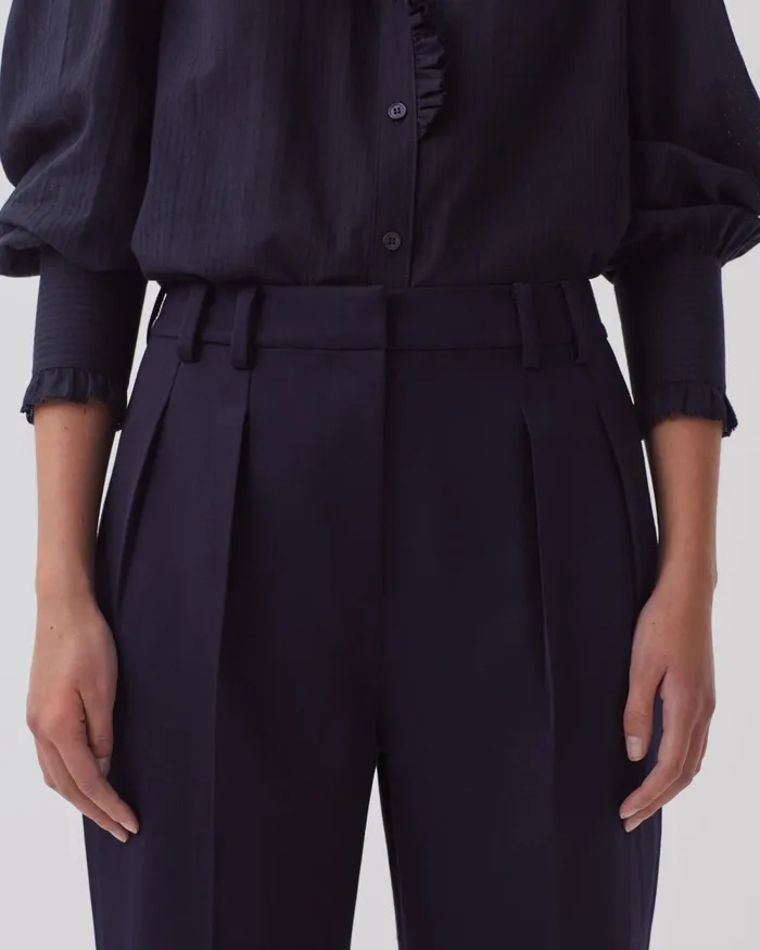 Women Camille 8211 Pleated Trousers Night Sky Comptoir Des Cotonniers Trousers Women Camille 8211 Pleated Trousers Night Sky Comptoir Des Cotonniers Trousers