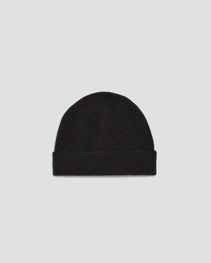 Women Cashmere Beanie Black Lurex Comptoir Des Cotonniers