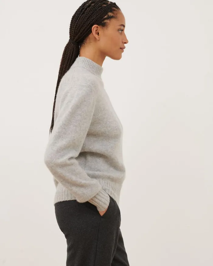 Women Cashmere Polo Neck Jumper Light Grey Knit Comptoir Des Cotonniers Knit Women Cashmere Polo Neck Jumper Light Grey Knit Comptoir Des Cotonniers Knit