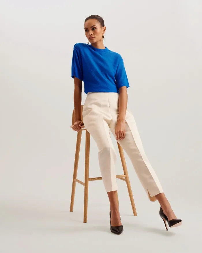 Women CHRISII 8211 Short Sleeve Mohair Knit Top Medium Blue Ted Baker Jumpers and Cardigans Women CHRISII 8211 Short Sleeve Mohair Knit Top Medium Blue Ted Baker Jumpers and Cardigans