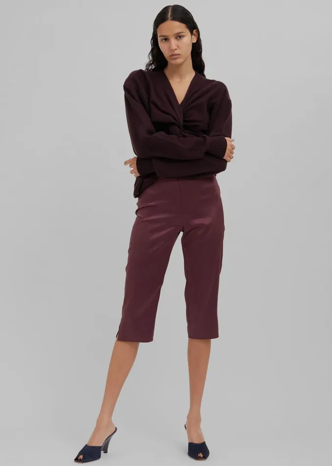 Women Christopher Esber Silk Pedal Pusher 8211 Mahogany The Frankie Shop Bottoms