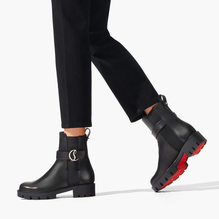 Women CL Chelsea Booty Lug Low Boots 8211 Calf Leather 8211 Black Christian Louboutin Boots Women CL Chelsea Booty Lug Low Boots 8211 Calf Leather 8211 Black Christian Louboutin Boots